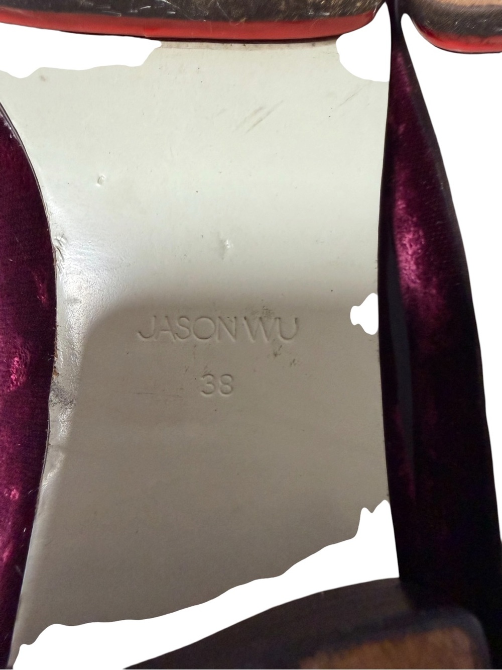 Jason Wu “Little Emperor” Burgundy Red Velvet Platform Loafers Embroidered 38 - Picture 8 of 8